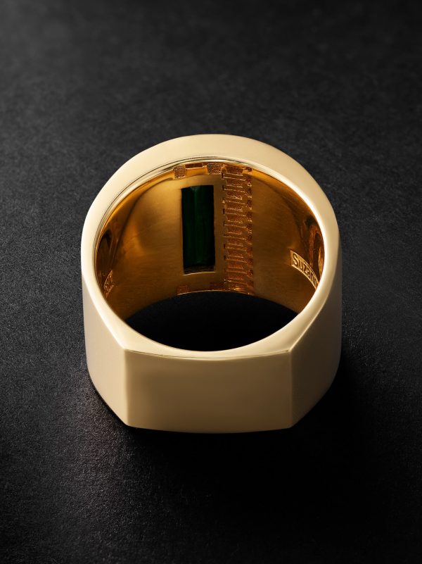 18-Karat Gold, Malachite and Diamond Ring - BK 18-Karat Gold, Malachite and Diamond Ring - BK