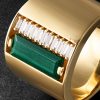 18-Karat Gold, Malachite and Diamond Ring - CU 18-Karat Gold, Malachite and Diamond Ring - CU