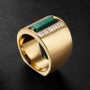 18-Karat Gold, Malachite and Diamond Ring 18-Karat Gold, Malachite and Diamond Ring