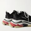 Triple S Mesh, Faux Suede and Faux Leather Sneakers - BK