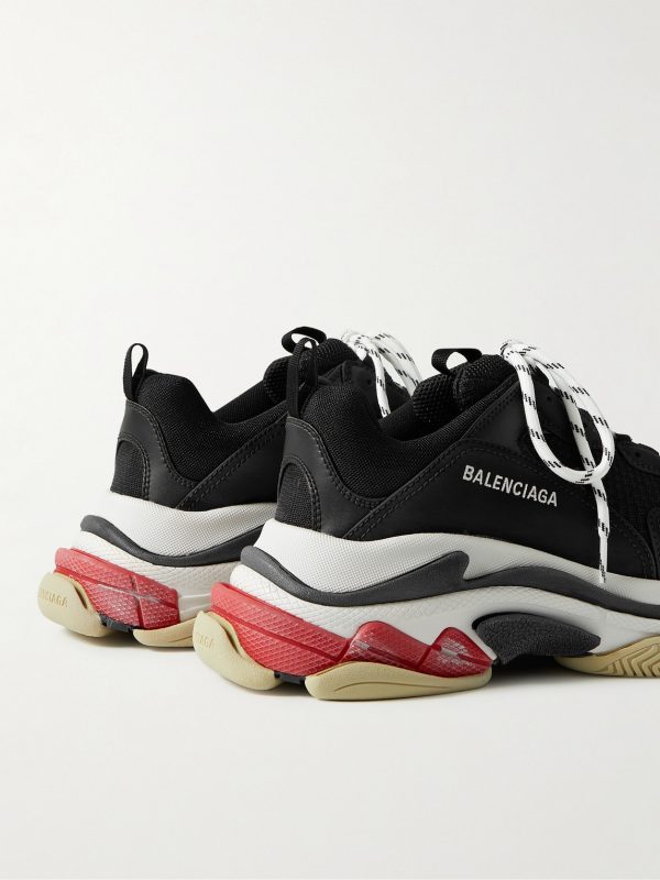 Triple S Mesh, Faux Suede and Faux Leather Sneakers - BK