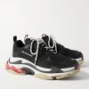 Triple S Mesh, Faux Suede and Faux Leather Sneakers - FR