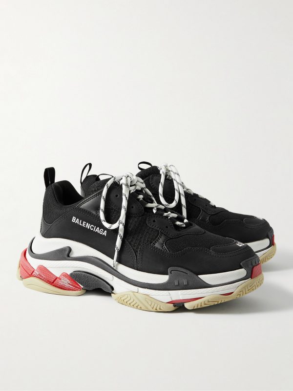 Triple S Mesh, Faux Suede and Faux Leather Sneakers - FR