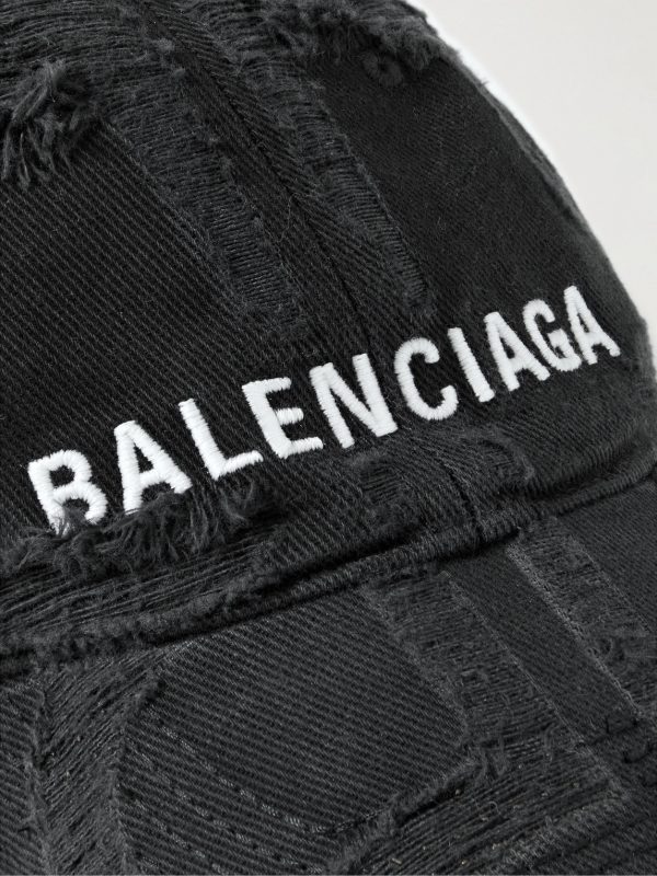 BB Distressed Logo-Embroidered Cotton-Twill Baseball Cap - CU BB Distressed Logo-Embroidered Cotton-Twill Baseball Cap - CU