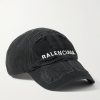 BB Distressed Logo-Embroidered Cotton-Twill Baseball Cap BB Distressed Logo-Embroidered Cotton-Twill Baseball Cap
