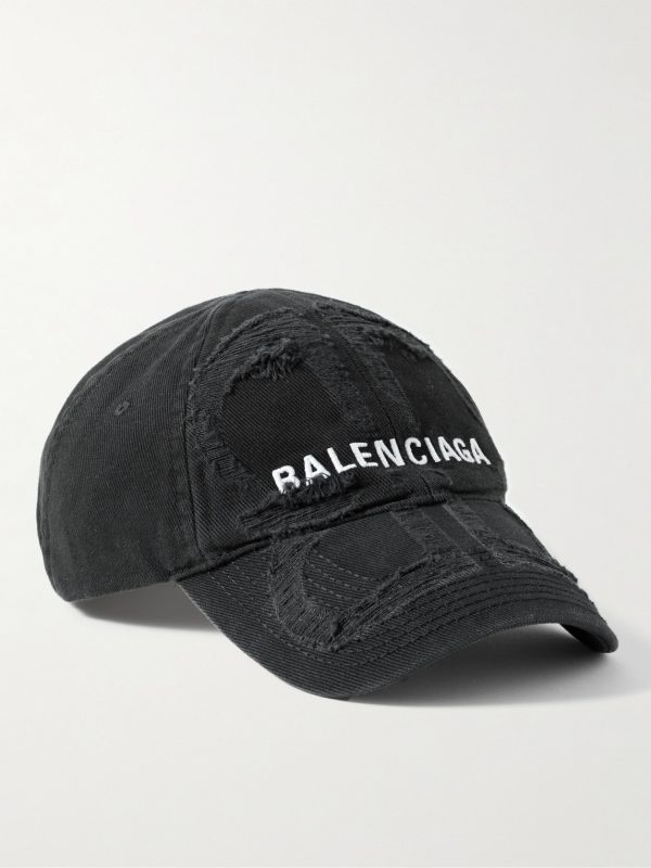 BB Distressed Logo-Embroidered Cotton-Twill Baseball Cap BB Distressed Logo-Embroidered Cotton-Twill Baseball Cap