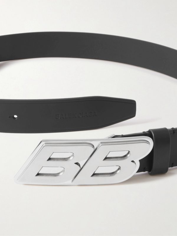 3.5cm Logo-Embellished Leather Belt - E1 3.5cm Logo-Embellished Leather Belt - E1
