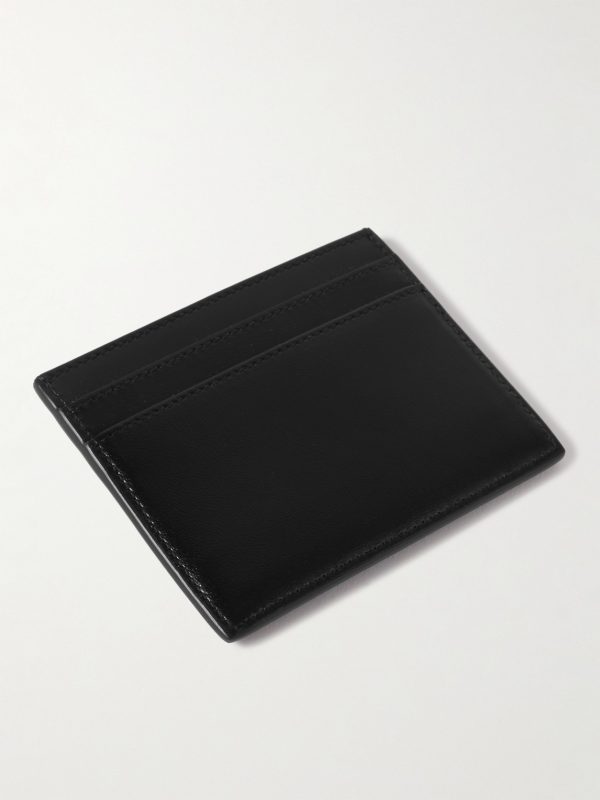 Cassandre Logo-Appliquéd Leather Cardholder - BK Cassandre Logo-Appliquéd Leather Cardholder - BK