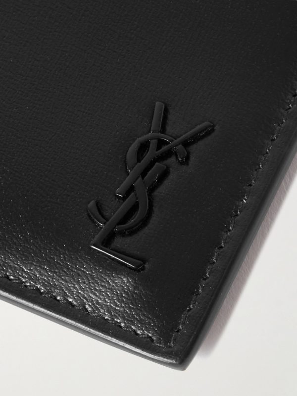 Cassandre Logo-Appliquéd Leather Cardholder - CU Cassandre Logo-Appliquéd Leather Cardholder - CU