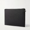 Pebble-Grain Leather Pouch - BK