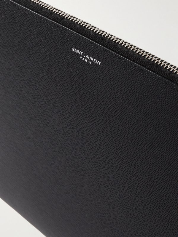 Pebble-Grain Leather Pouch - CU