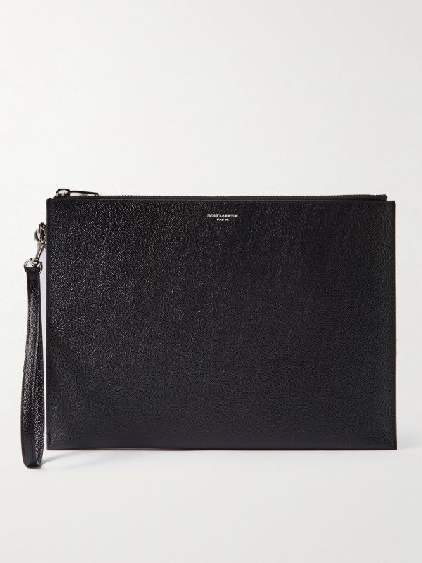 Pebble-Grain Leather Pouch