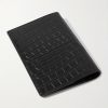 Cassandre Logo-Appliquéd Croc-Effect Leather Passport Cover - BK