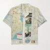 Camp-Collar Printed Silk Crepe de Chine Shirt