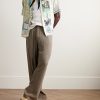 Camp-Collar Printed Silk Crepe de Chine Shirt - OU
