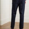 Tapered Pleated Garment-Dyed Cotton-Twill Trousers - BK