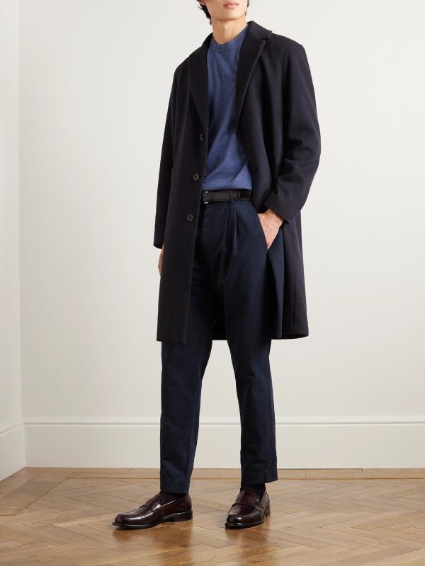 Tapered Pleated Garment-Dyed Cotton-Twill Trousers - OU