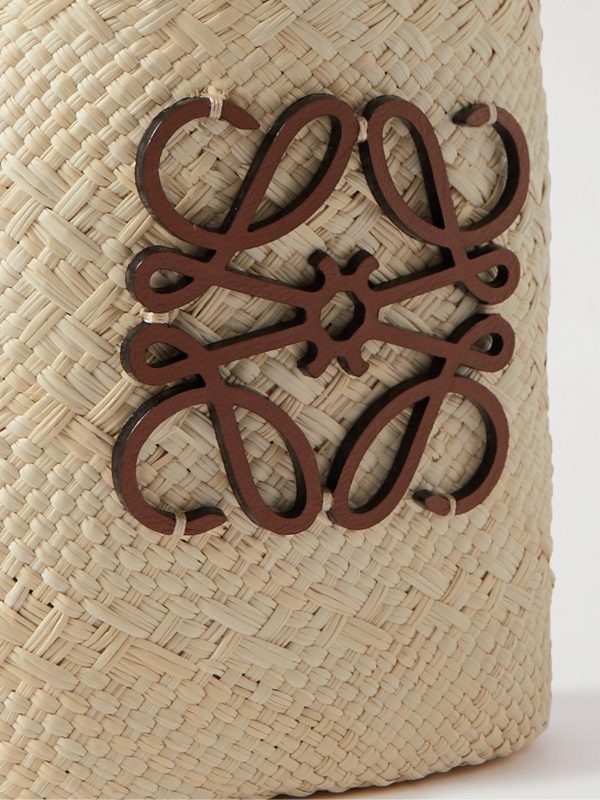 + Paula's Ibiza Leather-Trimmed Raffia Bucket Bag - CU + Paula's Ibiza Leather-Trimmed Raffia Bucket Bag - CU
