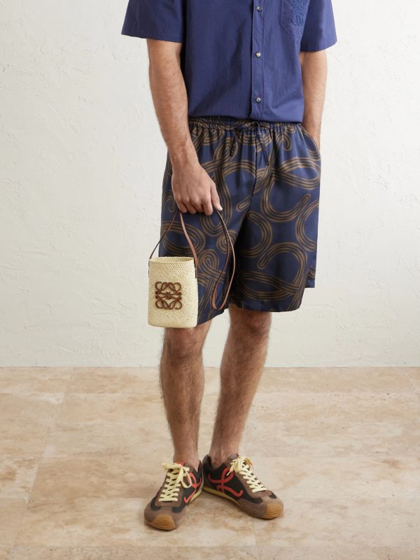 + Paula's Ibiza Leather-Trimmed Raffia Bucket Bag - OU + Paula's Ibiza Leather-Trimmed Raffia Bucket Bag - OU