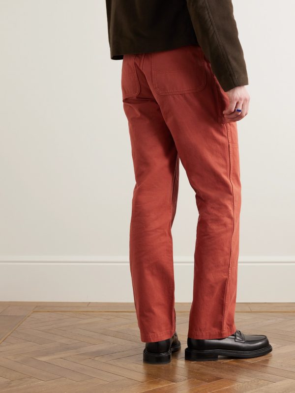 Garden Double-Knee Straight-Leg Organic Cotton-Twill Trousers - BK