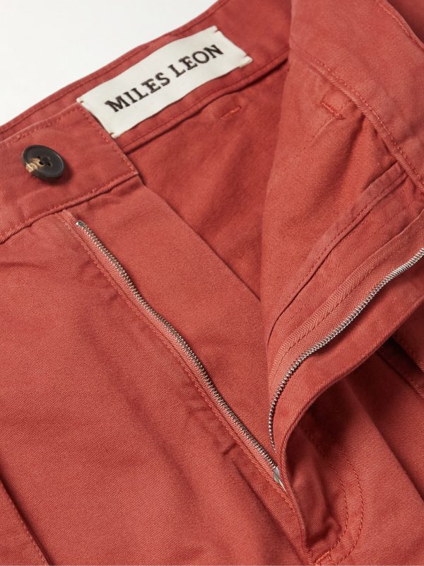 Garden Double-Knee Straight-Leg Organic Cotton-Twill Trousers - E1