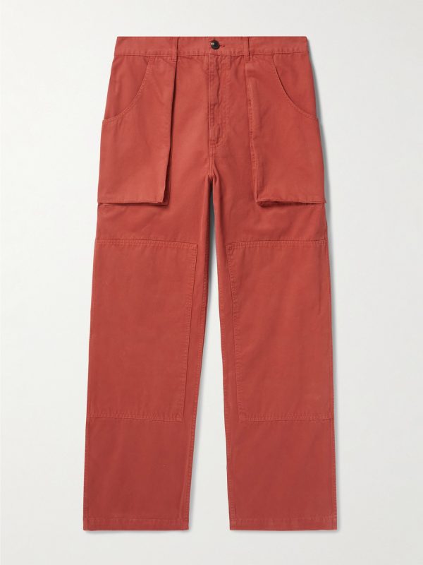 Garden Double-Knee Straight-Leg Organic Cotton-Twill Trousers
