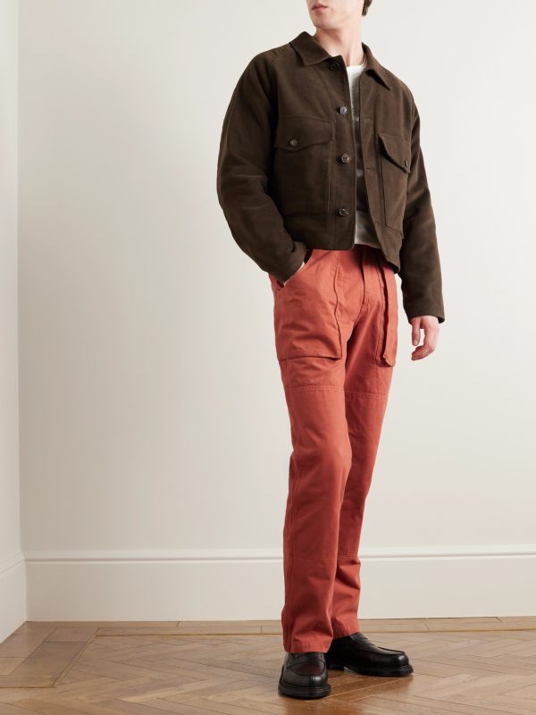 Garden Double-Knee Straight-Leg Organic Cotton-Twill Trousers - OU