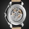 Fury Automatic 40mm Stainless Steel and Leather Watch, Ref. No. FURY-BK-SS-R-S - BK Fury Automatic 40mm Stainless Steel and Leather Watch, Ref. No. FURY-BK-SS-R-S - BK