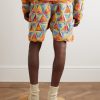 Solar Straight-Leg Crocheted Cotton Drawstring Shorts - BK