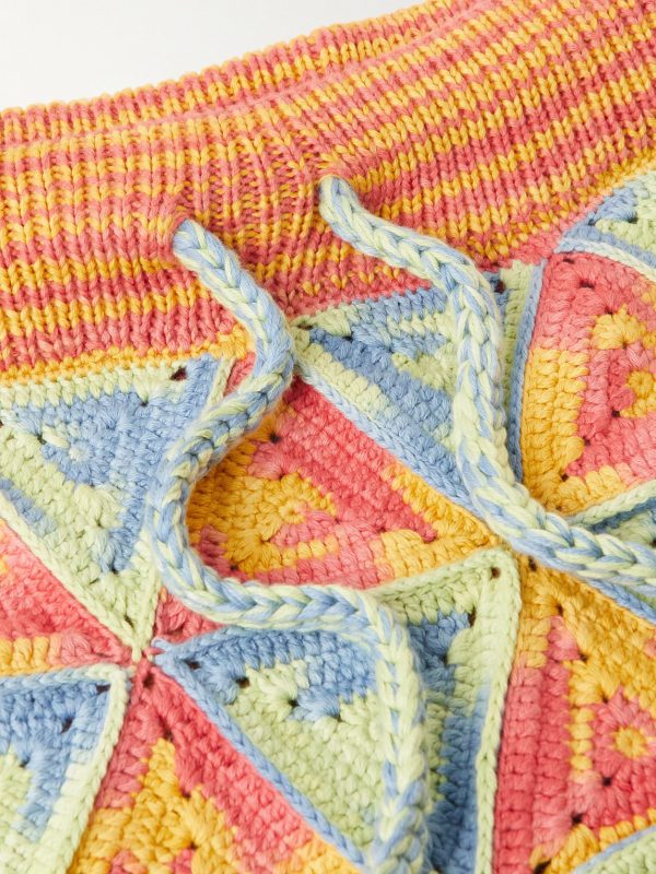 Solar Straight-Leg Crocheted Cotton Drawstring Shorts - E1