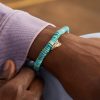 Rocket Charm Gold, Diamond and Turquoise Beaded Bracelet - FR Rocket Charm Gold, Diamond and Turquoise Beaded Bracelet - FR