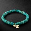 Rocket Charm Gold, Diamond and Turquoise Beaded Bracelet Rocket Charm Gold, Diamond and Turquoise Beaded Bracelet