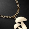 Mushroom Large Gold Pendant Necklace - CU Mushroom Large Gold Pendant Necklace - CU