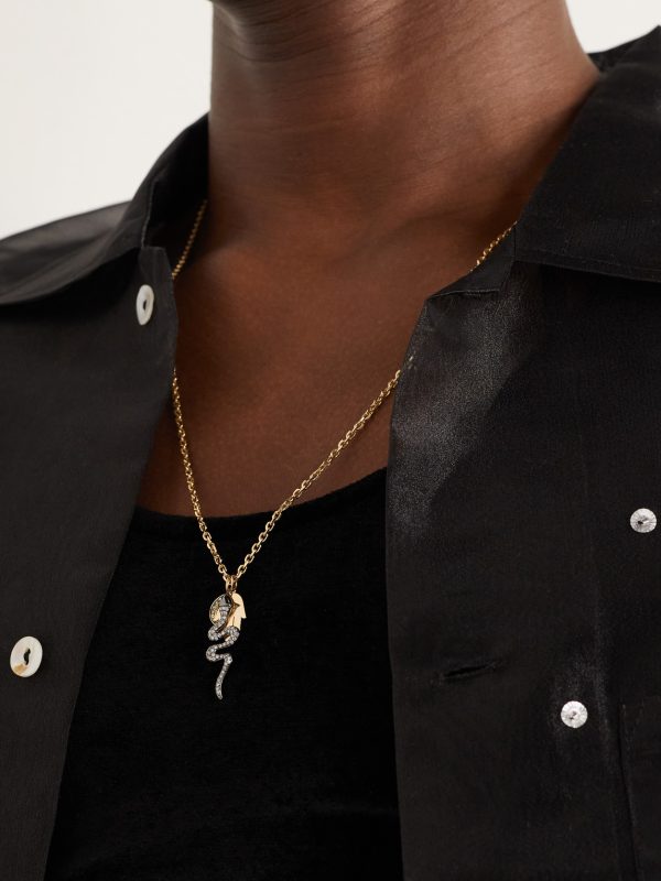 Elephant Small Gold, Silver and Diamond Necklace - FR