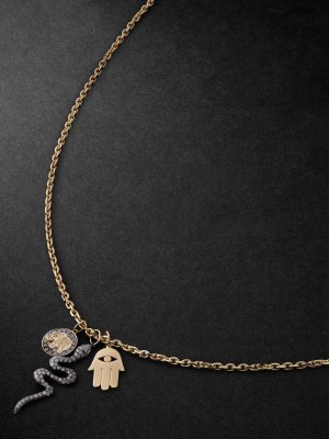 Elephant Small Gold, Silver and Diamond Necklace