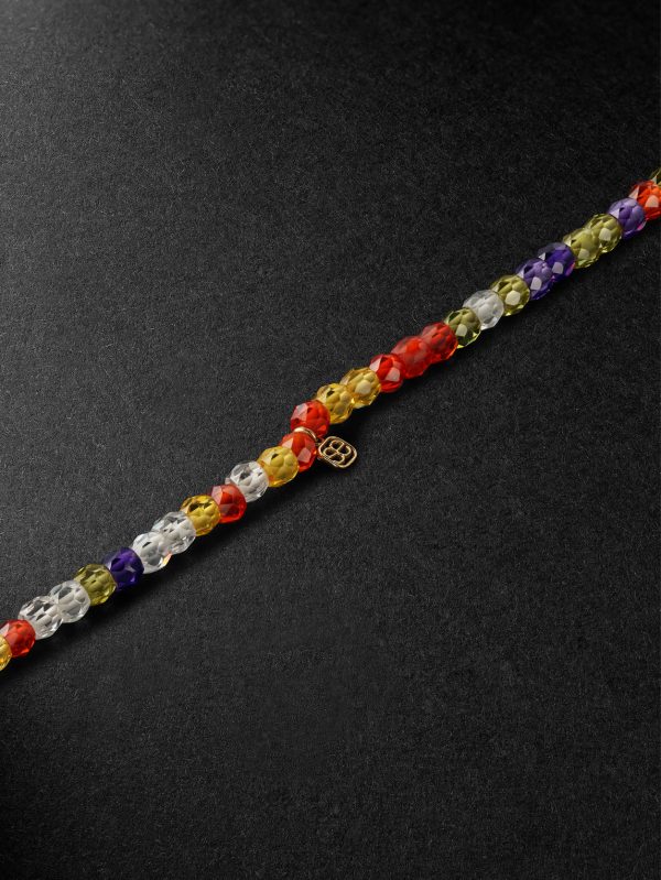 Skateboard Gold Diamond Beaded Necklace - BK