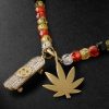 Skateboard Gold Diamond Beaded Necklace - CU