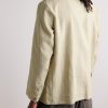 Unstructured Double-Breasted Washed-Linen Blazer - BK Unstructured Double-Breasted Washed-Linen Blazer - BK