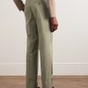 Tapered Pleated Cotton-Twill Trousers - BK Tapered Pleated Cotton-Twill Trousers - BK