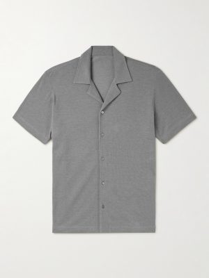 Camp-Collar Cotton-Piqué Shirt Camp-Collar Cotton-Piqué Shirt
