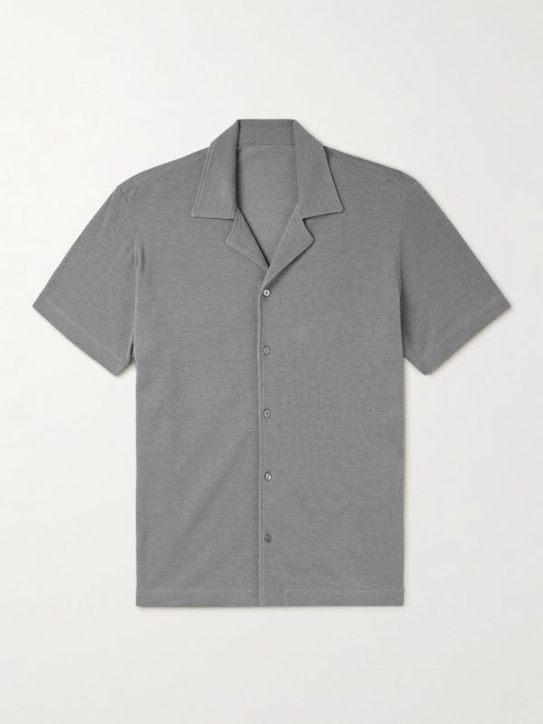 Camp-Collar Cotton-Piqué Shirt Camp-Collar Cotton-Piqué Shirt
