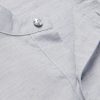 Grandad-Collar Linen and Cotton-Blend Half-Placket Shirt - CU Grandad-Collar Linen and Cotton-Blend Half-Placket Shirt - CU