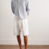 Grandad-Collar Linen and Cotton-Blend Half-Placket Shirt - OU Grandad-Collar Linen and Cotton-Blend Half-Placket Shirt - OU
