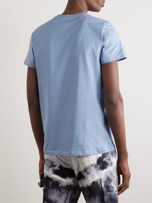 Logo-Flocked Cotton-Jersey T-Shirt - BK