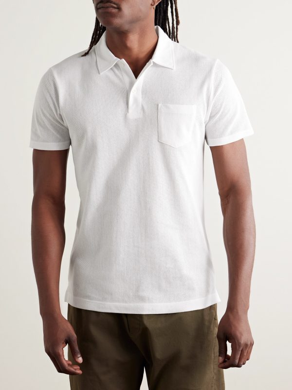 Riviera Cotton-Mesh Polo Shirt - FR Riviera Cotton-Mesh Polo Shirt - FR
