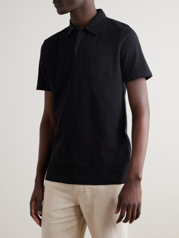 Riviera Slim-Fit Cotton-Mesh Polo Shirt - FR Riviera Slim-Fit Cotton-Mesh Polo Shirt - FR