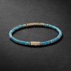 Gold Turquoise Heishi Beaded Bracelet - BK Gold Turquoise Heishi Beaded Bracelet - BK
