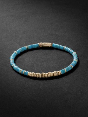 Gold Turquoise Heishi Beaded Bracelet Gold Turquoise Heishi Beaded Bracelet