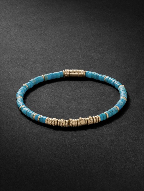 Gold Turquoise Heishi Beaded Bracelet Gold Turquoise Heishi Beaded Bracelet
