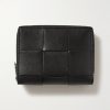 Zip-Around Intrecciato Leather Wallet